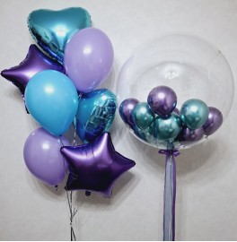 Букет с большим шаром Bubble